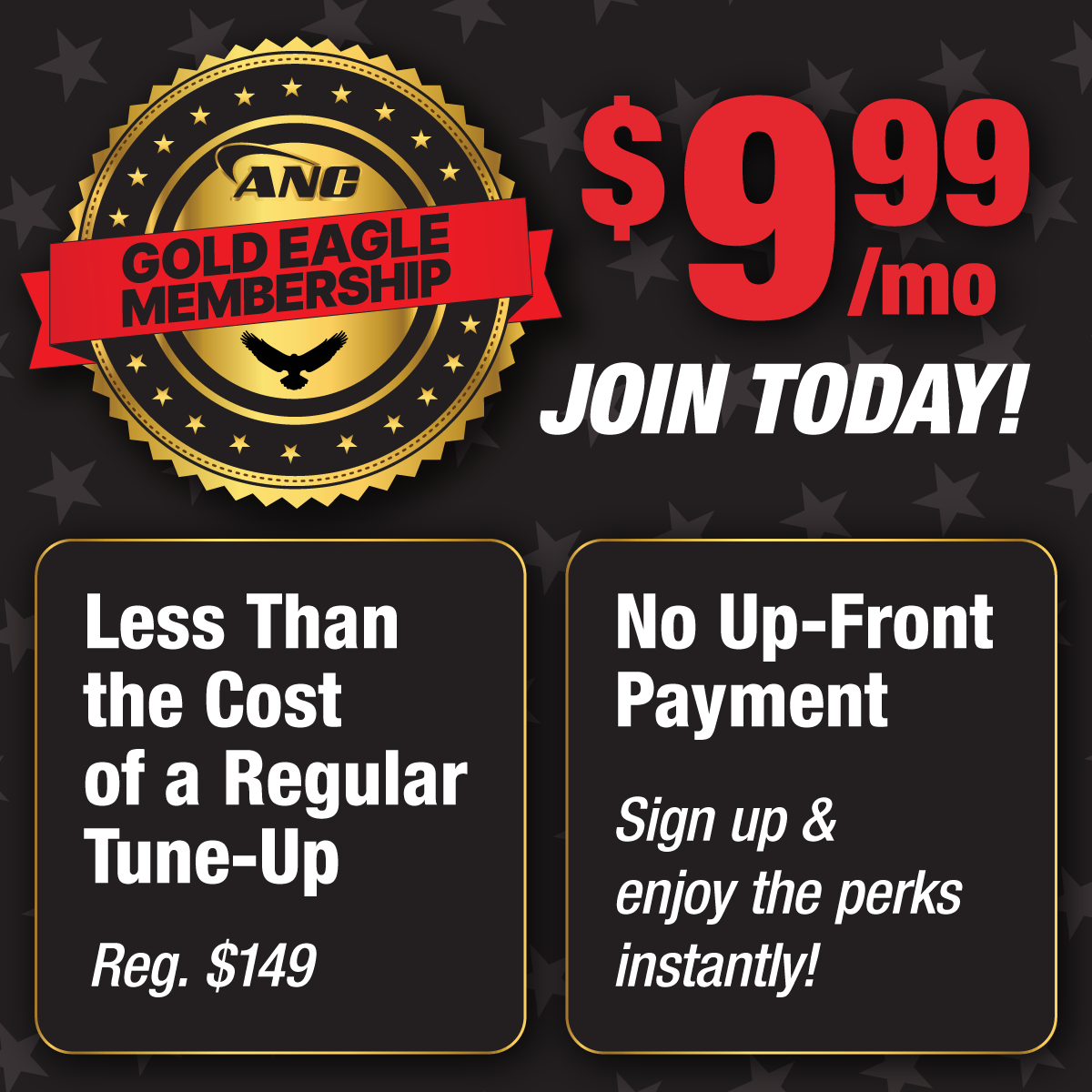 Gold Eagle Membership only $9.99 per month